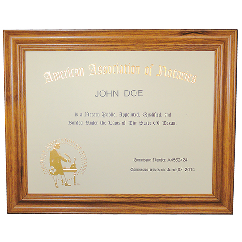 Hawaii Notary Unofficial Commission Certificate Frame