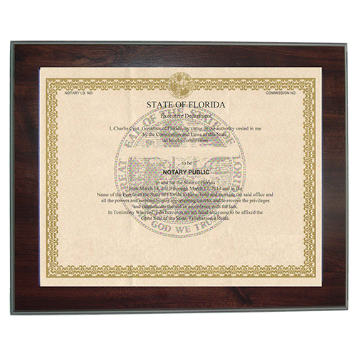 Nebraska Notary Commission Certificate Frame 8.5 x 11 Inches