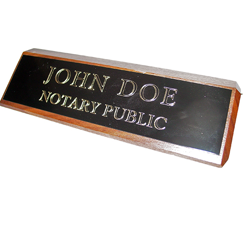 District of Columbia Notary Walnut Desk Sign