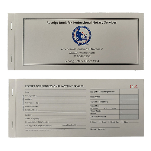 New Jersey Notary Receipt Book