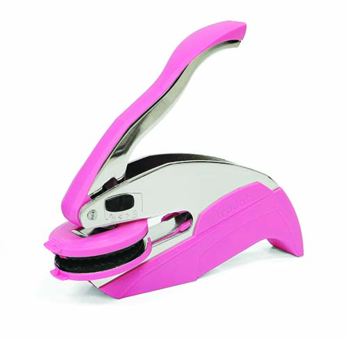 Dual-use Connecticut Notary Seal Embosser - Pink Handle